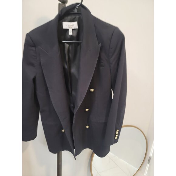 Derek Lam 10 Crosby Size 8 Sandra Double Breasted Slit Blazer Black - Picture 2 of 10